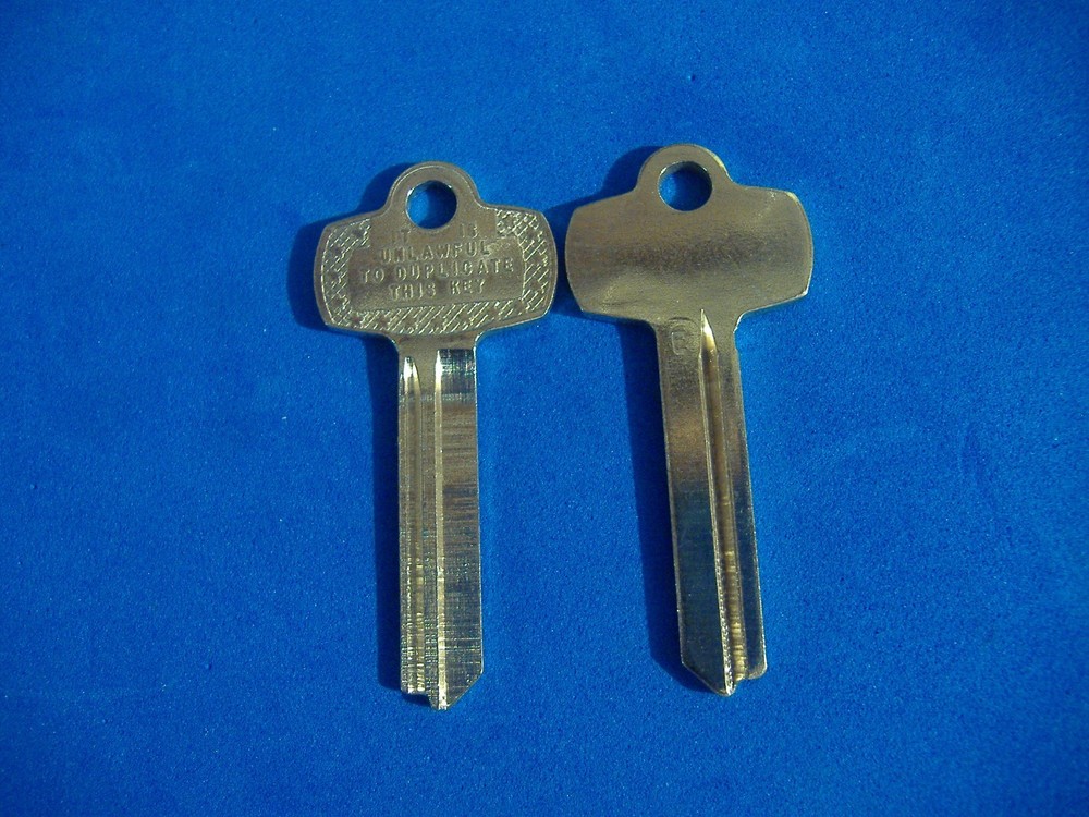 TWO NICKEL SILVER FITS BEST KEY BLANKS FOR "E" KEYWAY