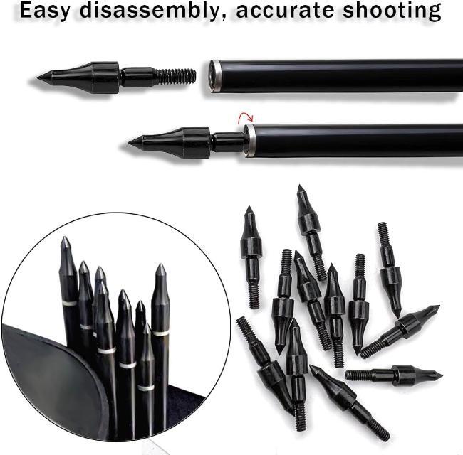 12pcs 100 Grain Field Points Target Practice Crossbow Arrow Points Arrow Tips