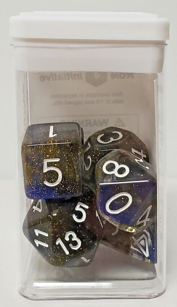 DIFFUSION STARRY NIGHT Polyhedral Dice Set Role 4 Initiative 50516-7B