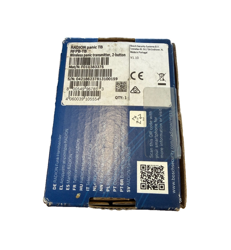 Bosch RFPB-TB RADION Wireless Panic Transmitter 2-Button