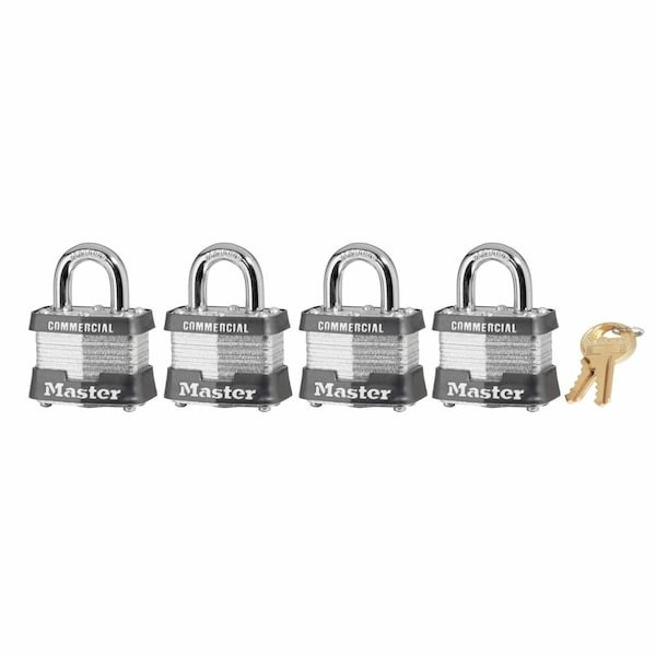 Master Lock 3Qcom Padlocks, Keyed Alike, Standard Shackle, Rectangular Steel
