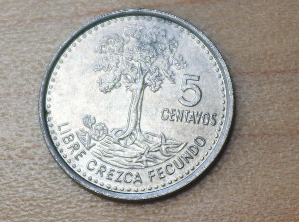 2010 Guatemala 5 Centavos Kapok Tree