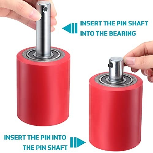 12 Pcs Pallet Jack Load Wheels Set with Bearings, Axles & Entry Exit Rollers - R