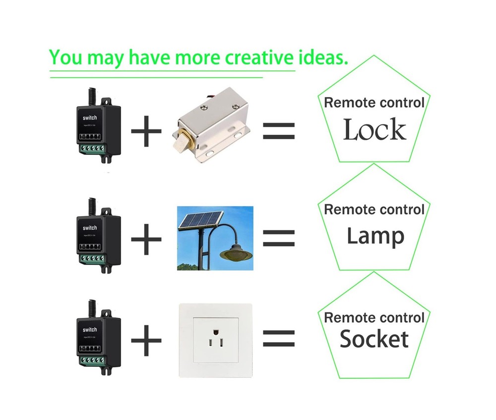 12V Remote Control Switch Mini Wireless Remote Switch Dry Contact Remote Cont...