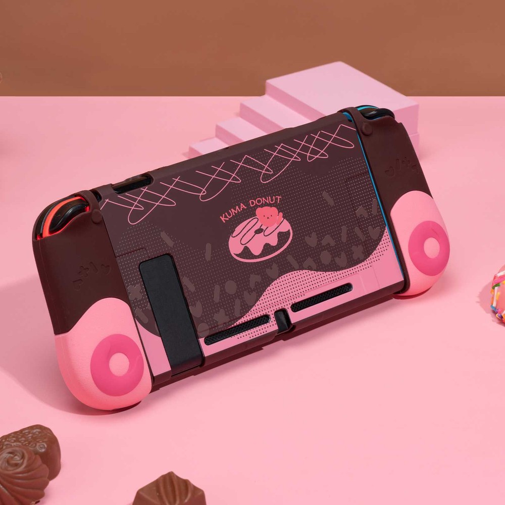 GeekShare Protective Case for Nintendo Switch/Switch OLED and JoyCon Cover Donut