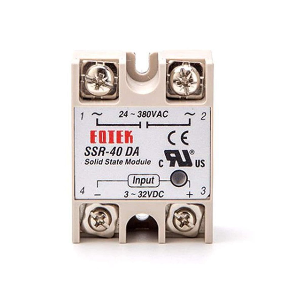2-Pack SSR-40DA Solid State Relay Single Phase 3-32V DC to 24-380V AC