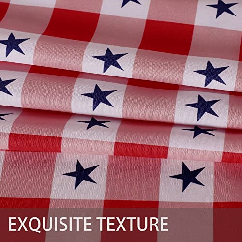 American Checkered Rectangle Table 84" x 60" (Rectangular) Chercked Stars