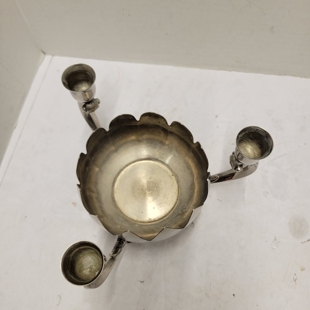 Leonard Silver Plated Centerpiece Footed Candle Candelabra Stand Flower Holder