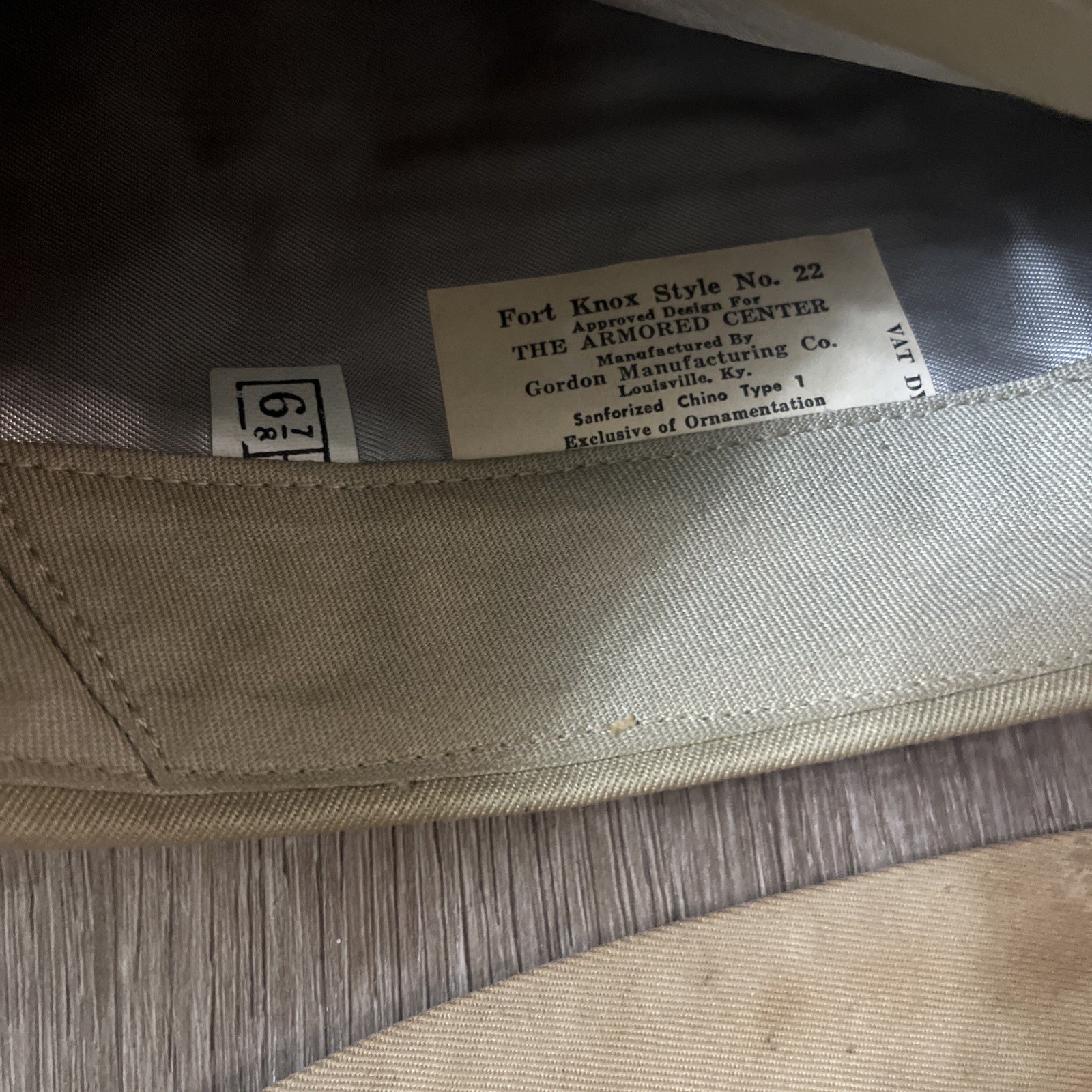 WWII Korea Cavalry Armored Garrison Cap Tie Hat Ascot MILITARY Yellow Vietnam