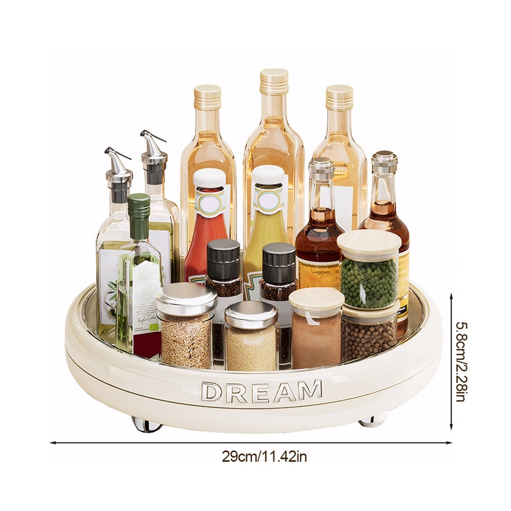 Rotating Kitchen Storage Tray Waterproof C ondiment Holder Kitchen Accessory