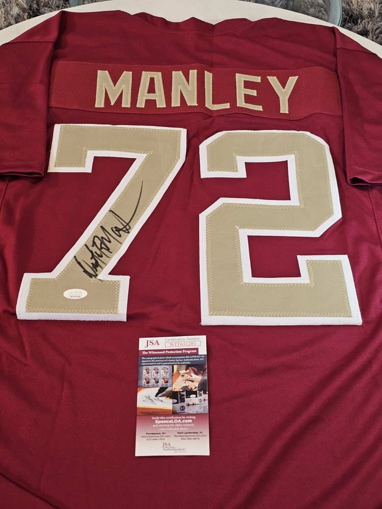 Dexter Manley Autographed/Signed Jersey JSA COA Red Custom Jersey