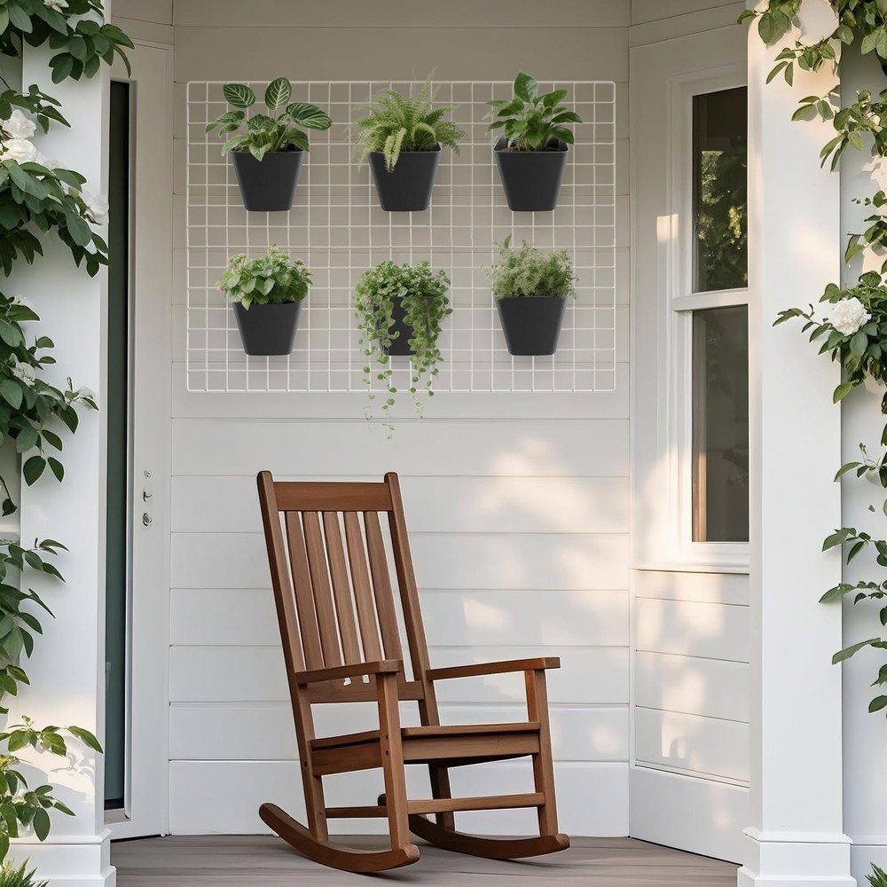 Large Grid Wall Bins - 6Pack Black Gridwall Hanging Cups with Back Hooks - Pl...
