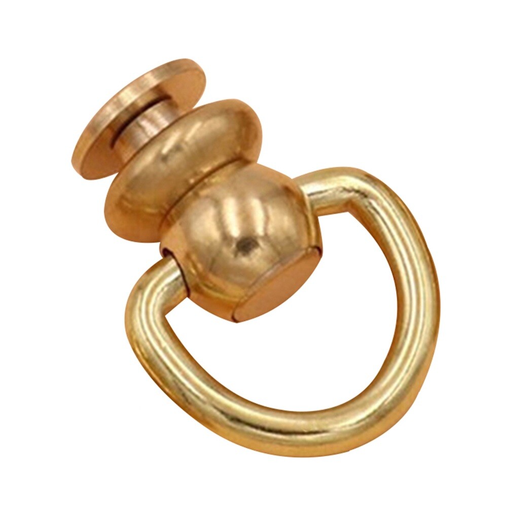 1pc Brass Ball Studs Rivets Ball Post with D/Triangle Ring Rivet Nail Rotatable