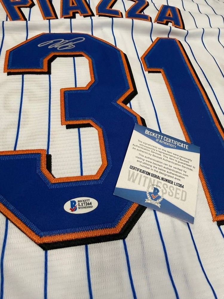 Mike Piazza Jersey Hand Signed MLB Authentic Autograph BAS AUTHENTICATION
