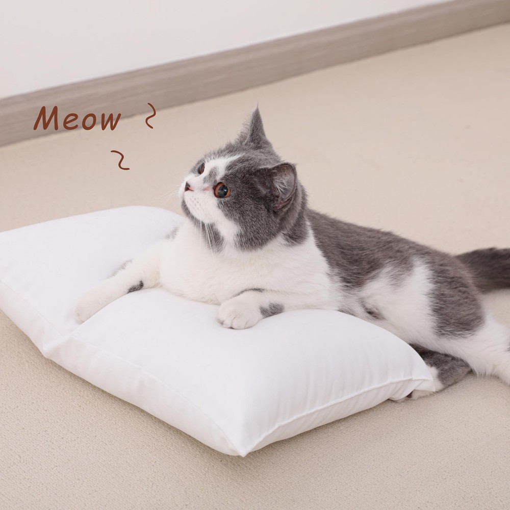 NTBAY Tiny Pillows, Down Alternative 7"x11" Microfiber 11"x7", Light Grey