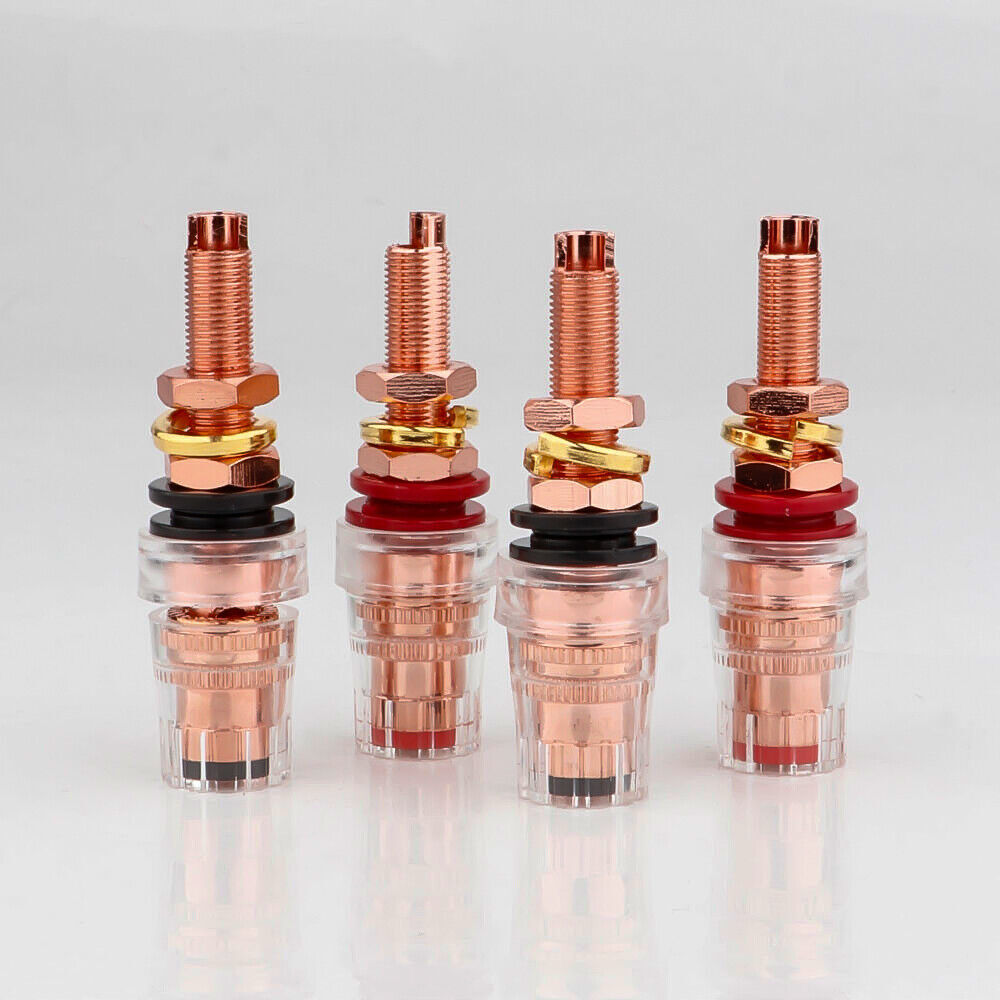 8PCS Hi-End Pure Binding Post Copper Speaker Banana Jack Amplifier Terminal New