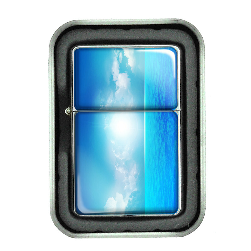 Ocean View D3 Flip Top Oil Lighter Windproof