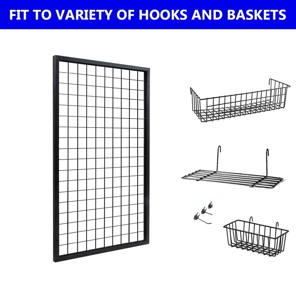 Metal Grid Wall Panels, Black Wire Grid Panel, Gridwall Display Stand, Heavy ...
