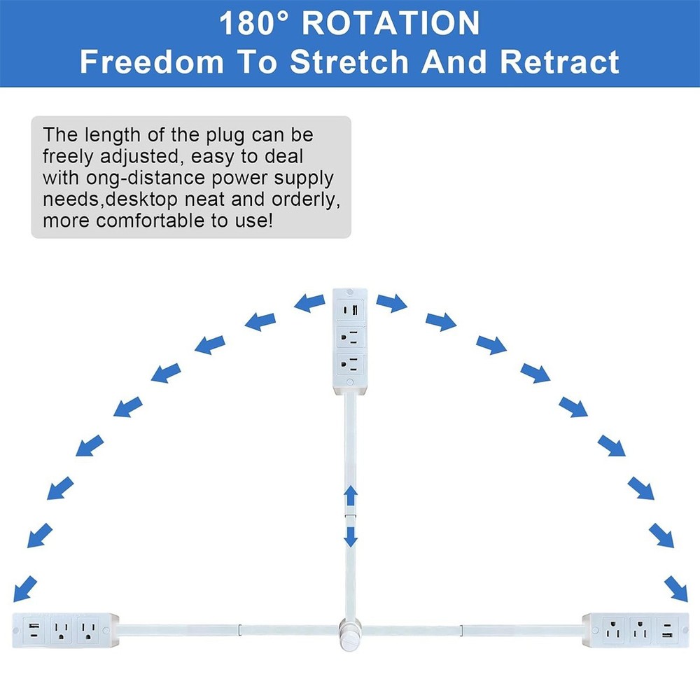 Electrical Outlet Expander Power Socket Rotating Extender Sofas Nightstands Des~
