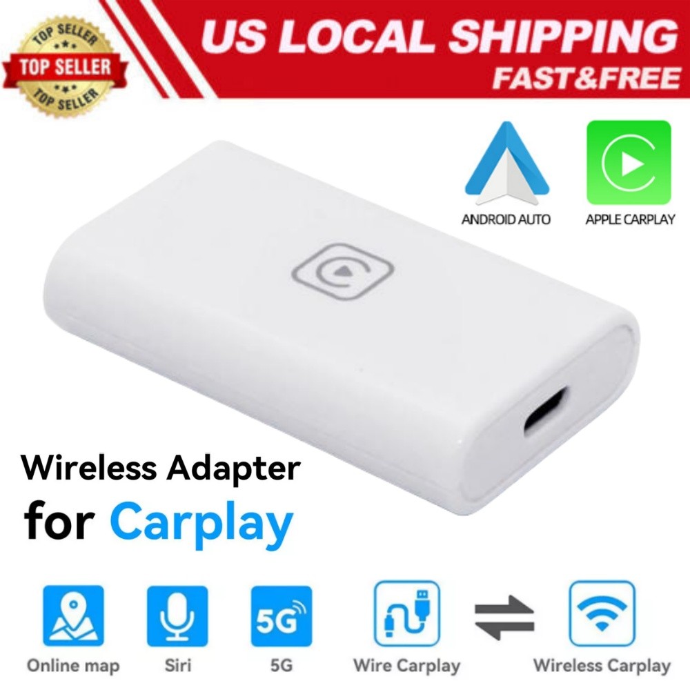 Auto Wireless CarPlay Adapter For Apple Android Wireless Dongle Plug＆Play USB US