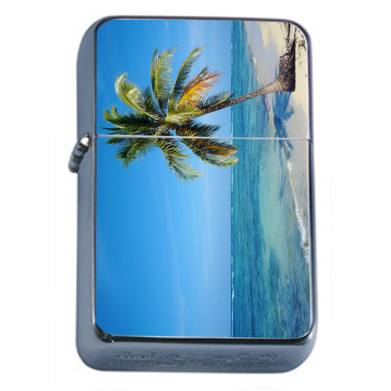 Beach Scene Em1 Flip Top Oil Lighter Windproof