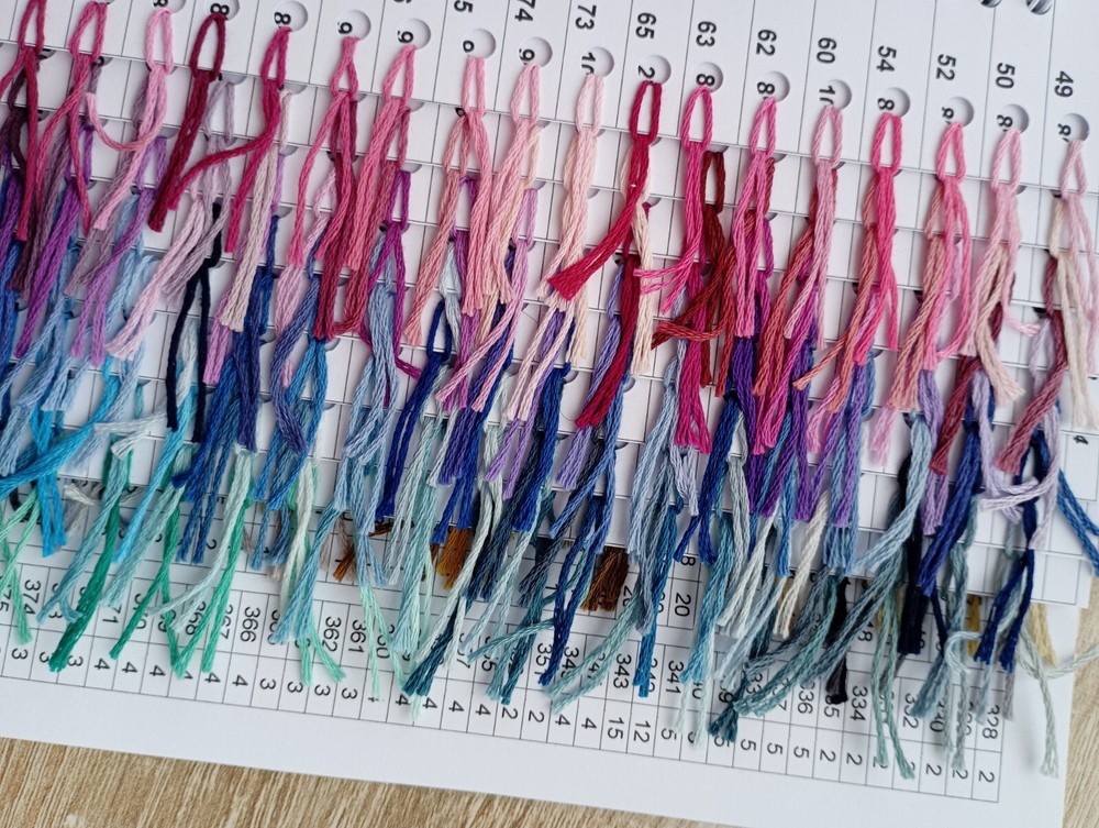Anchor Color Book Catalog with Real Thread Samples – 444 Color Threads – 23 Page