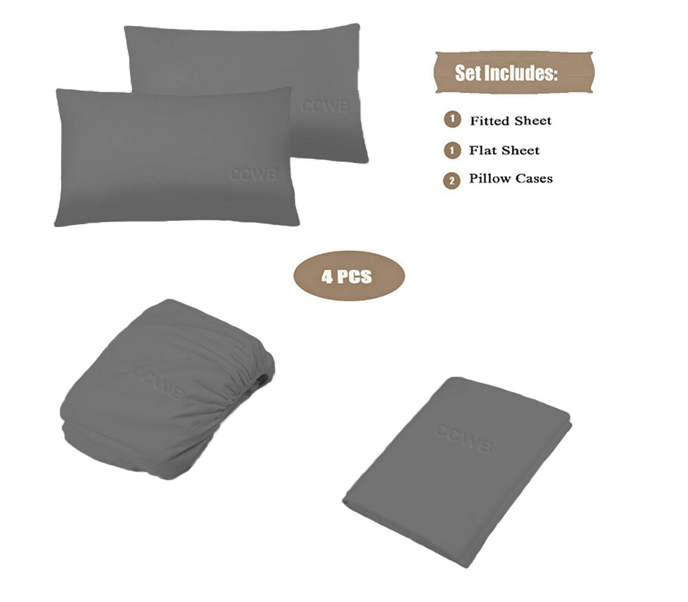 CCWB 100% Egyptian Cotton Extra Deep Pocket 4PC Sheet Set Solid 800 Thread Count