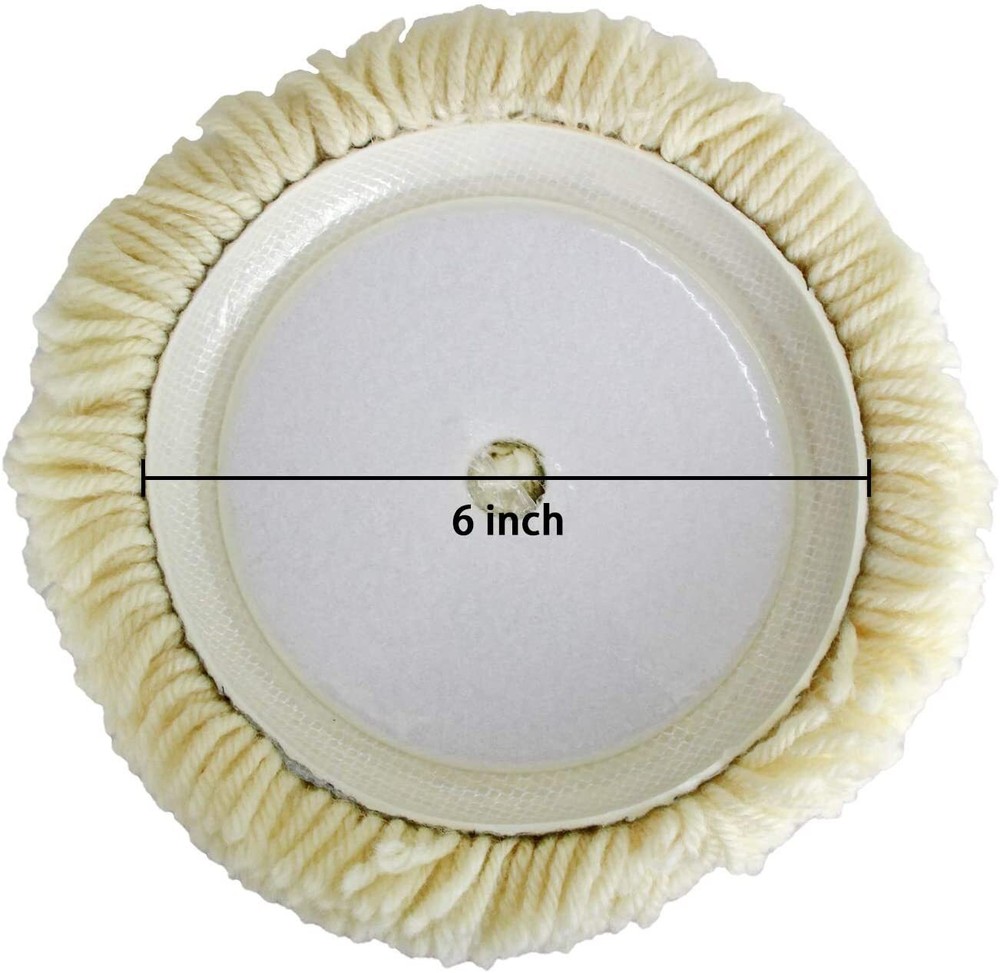 100% Wool Hook & Loop Grip Buffing Pad for Compound Cutting & Polishing for Car