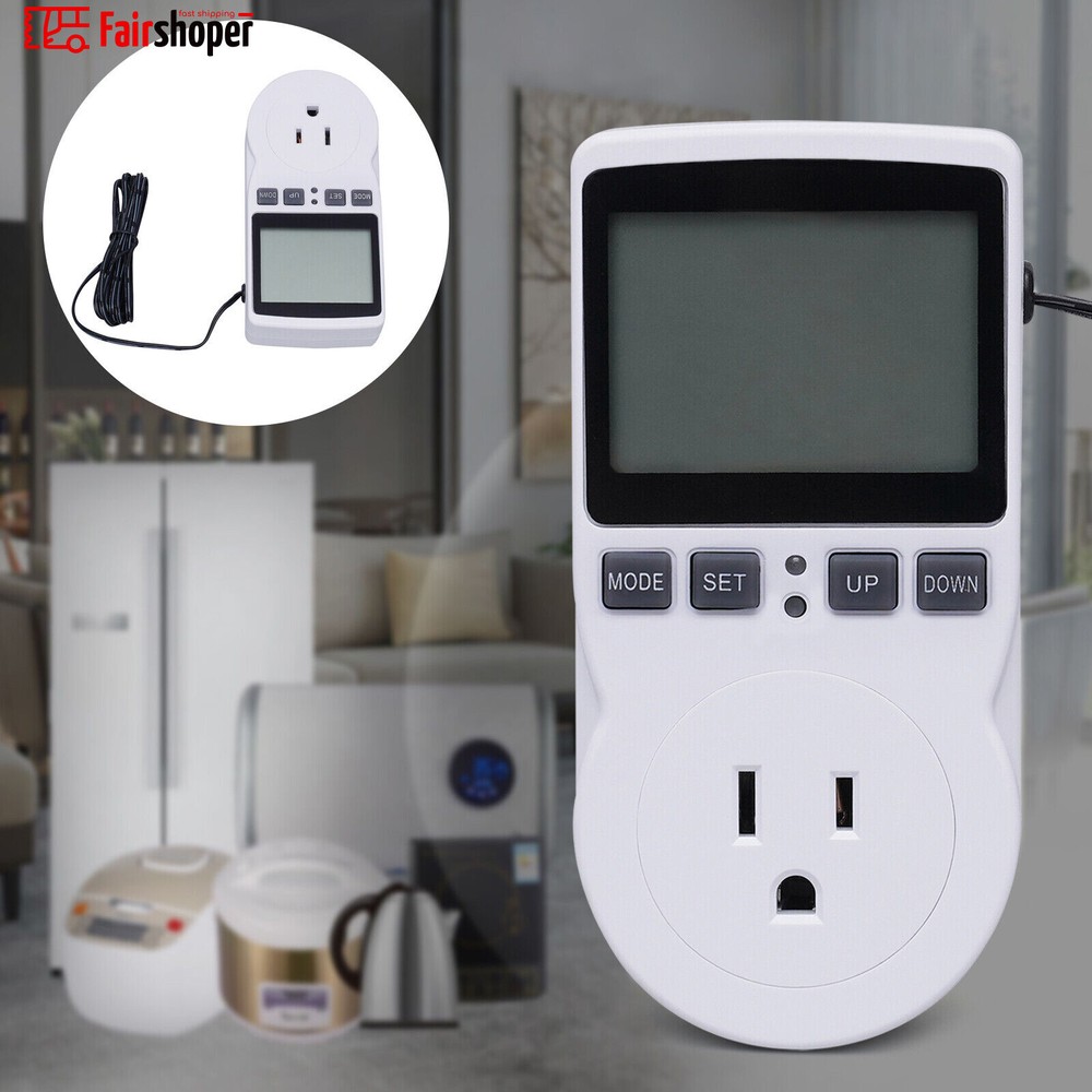 Digital Plug in Thermostat Timer Switch Socket Temperature Controller Switch USA