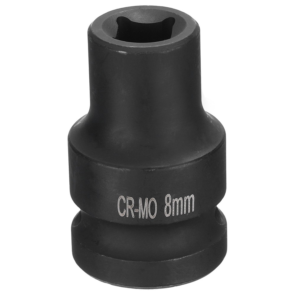 4 Point Square Socket 1/2" Drive 8mm Metric CR-MO Square Impact Wheel Socket