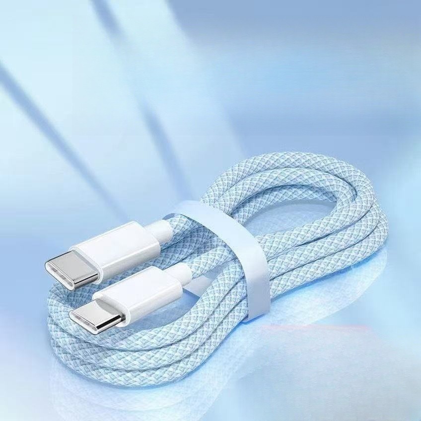 C-Type-C (BLUE )Braided Fast Charging Data SYNC Charger Cable Cord 1pcs
