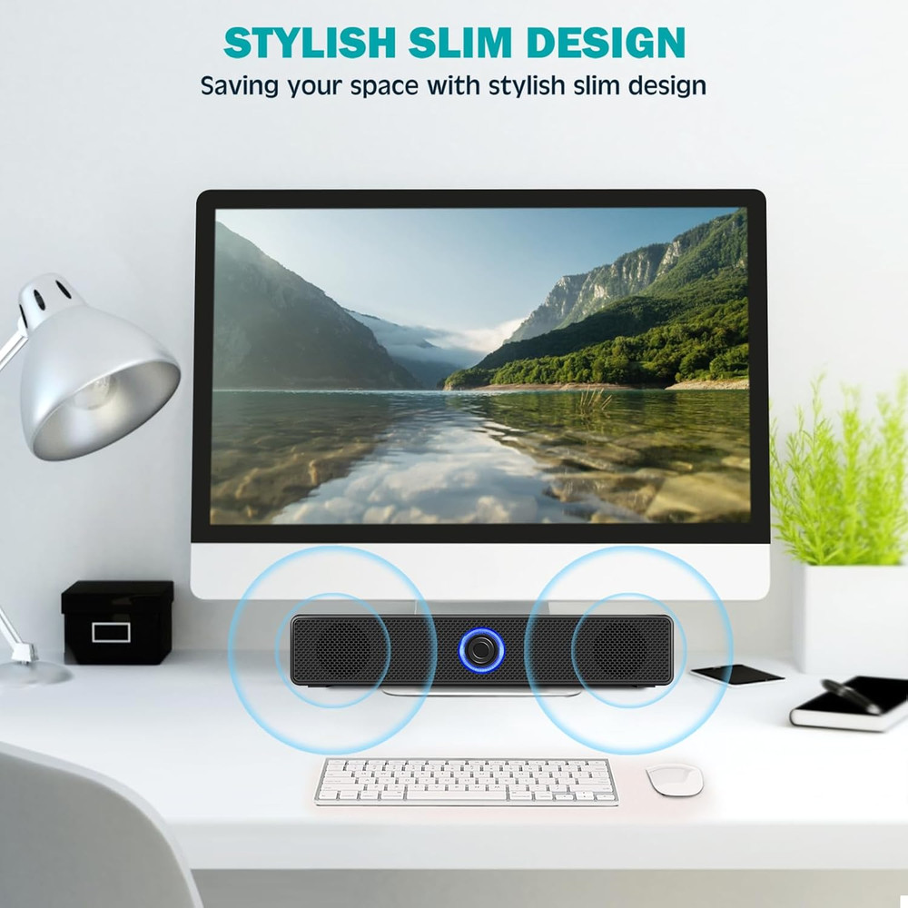 Computer Speakers, USB Powered PC Speakers Wired Stereo Desktop Speakers with...