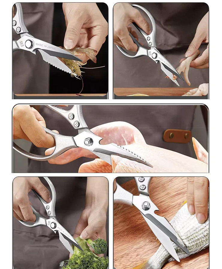 Multifunctional Kitchen Scissors Bottle Opener Meat Fish Bone Cutting Shears US