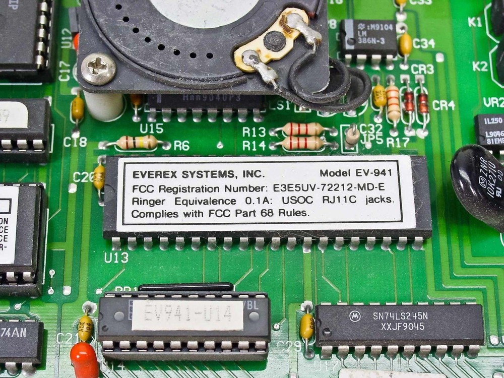 Everex Systems EV-941 Internal 8-Bit ISA Modem Card