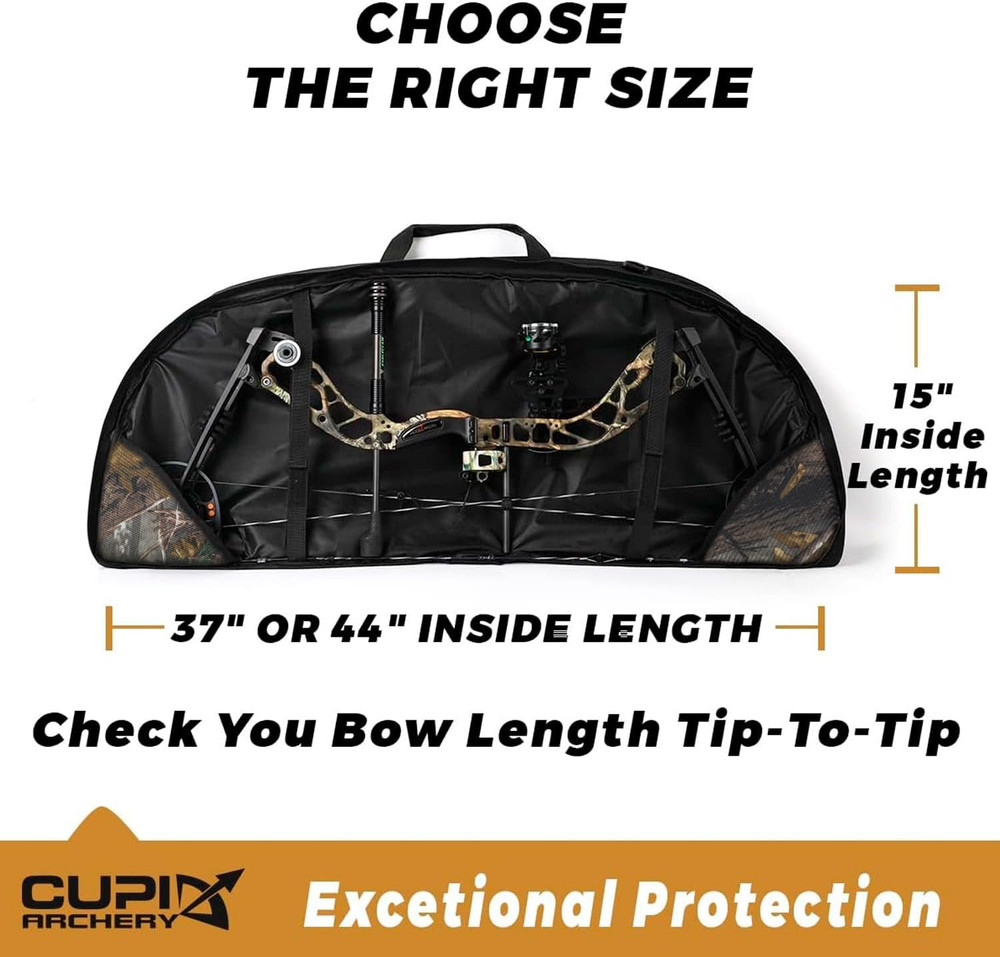 Lightweight Soft Compound Bow Case with Arrow Pocket and Backpack Straps