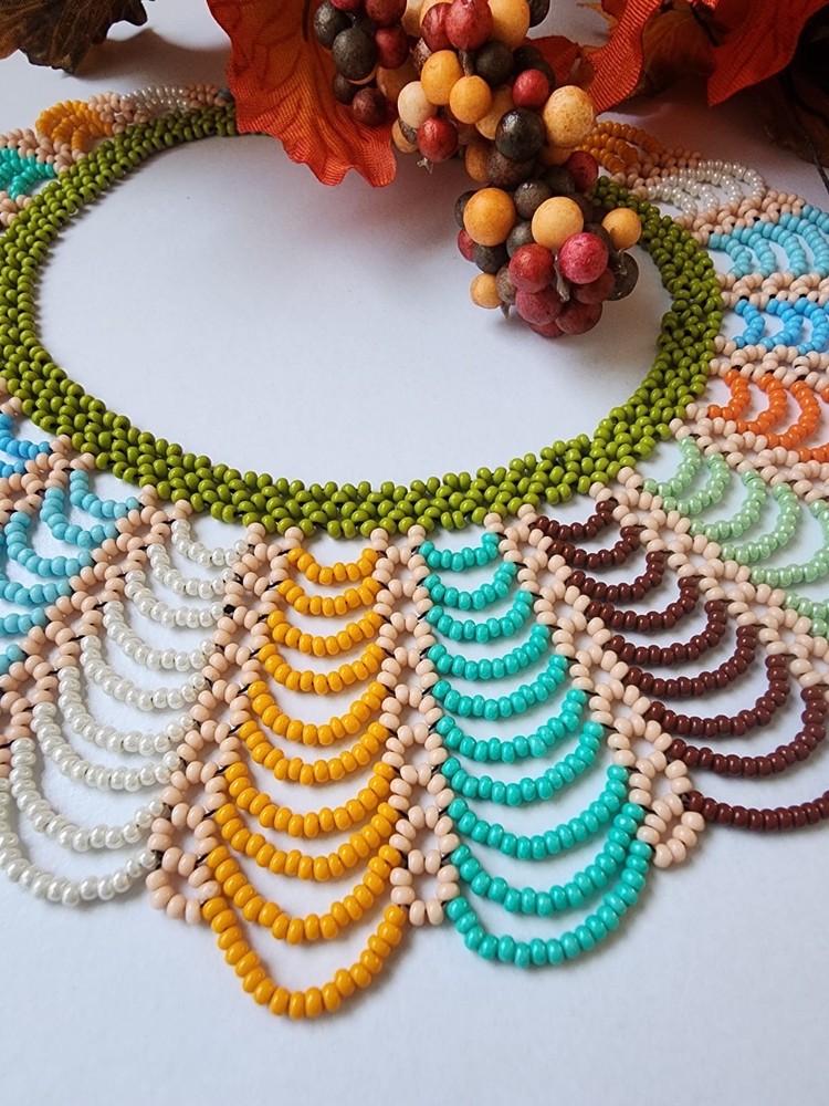 Multicolor Seed Beads Elegant Necklace