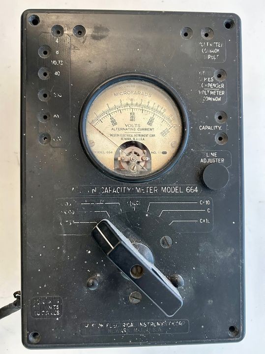 Weston Capacity Meter Model 664 * Untested * Great Display Piece * 60 Volt