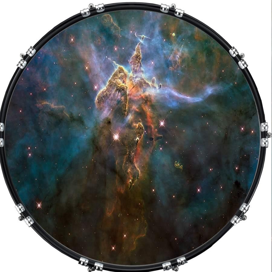 22" Aquarian Kick Bass Drum Head Graphical Image Front Skin Space Eagle Nebula