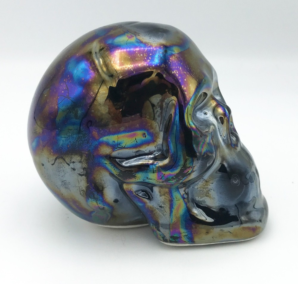 Skull -- Pearlized Iridescent Ceramic