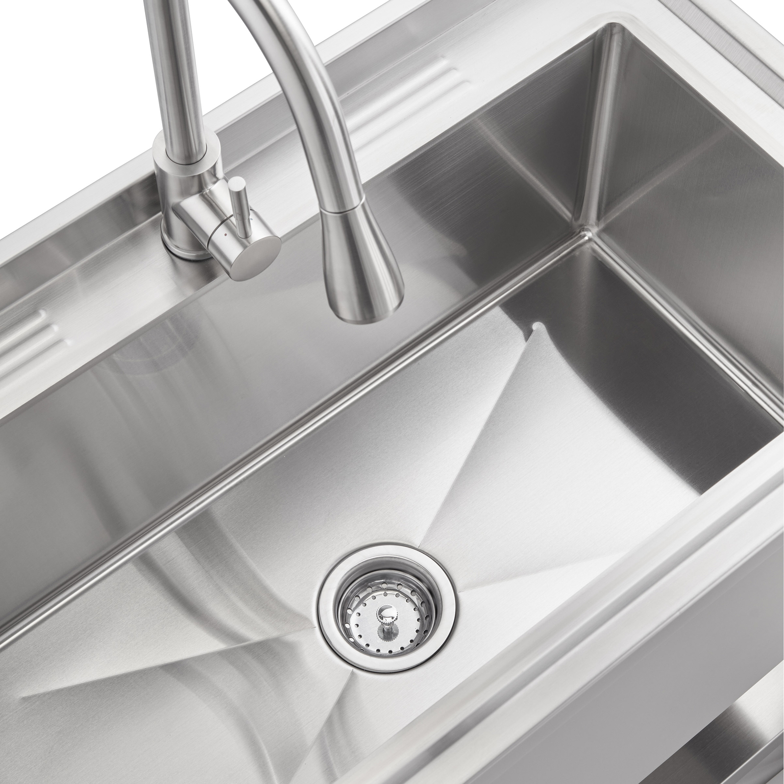 TRINITY 30" X 14" Stainless Steel Utility Sink, Pull-Out Faucet, Garage, Laundry
