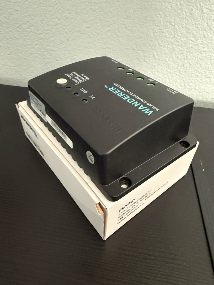 Renogy Wanderer Solar Charge Controller Black RS232 Temp. Sensor Indicator Light