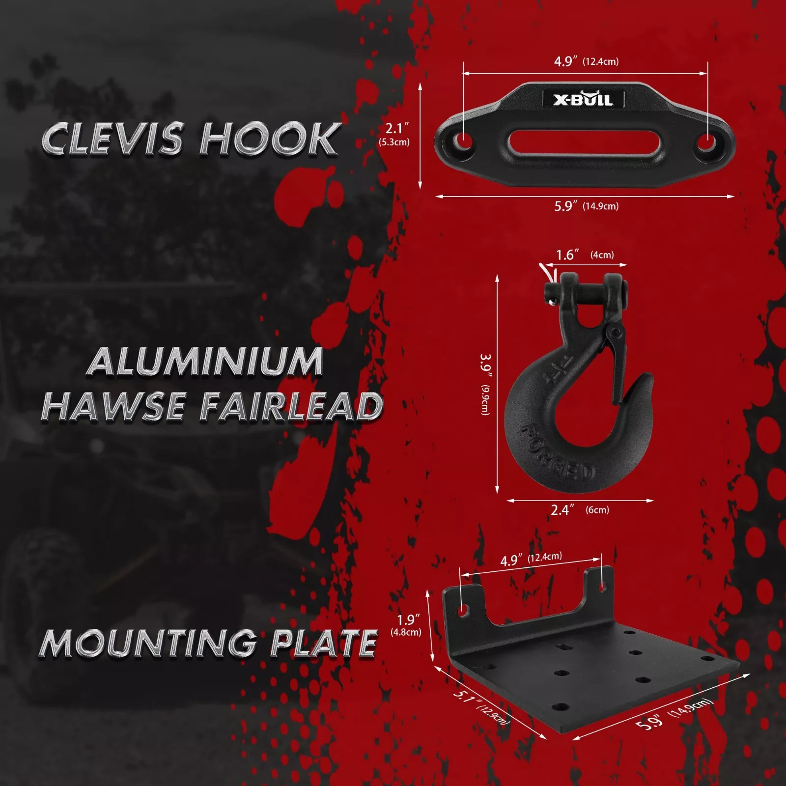 X-BULL 12V ATV Winch 3000LB 3500LBS 4500LBS 5000LBS Small UTV Electric Winch 4WD