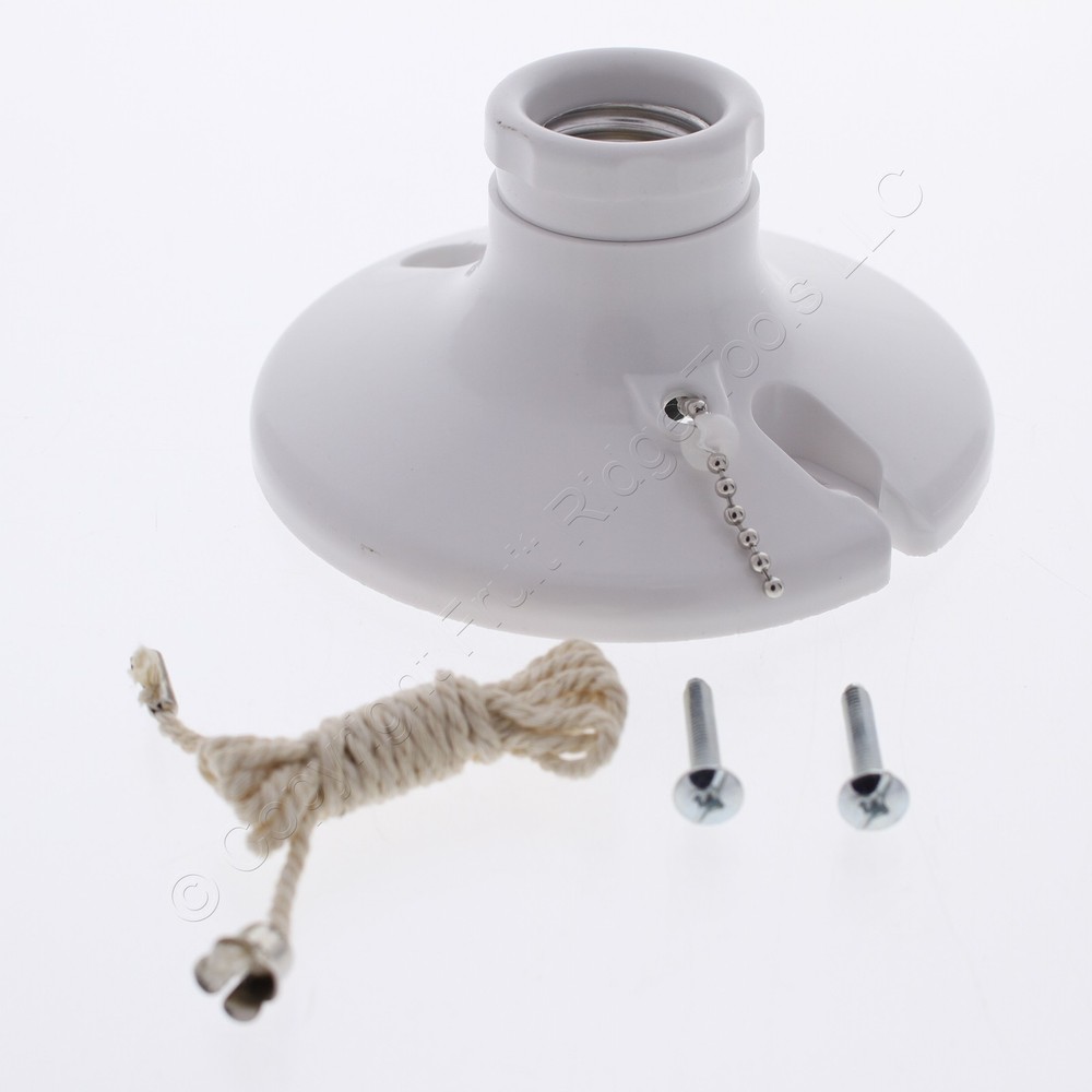 Eaton 2-Piece Keyless Medium Lampholder Push Wire Socket Pull Chain S759W-CD