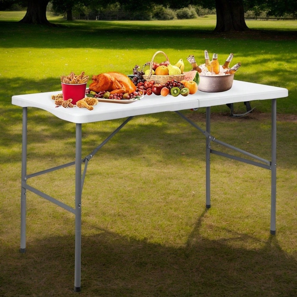 4FT Plastic Folding Table, Shooting Table, HDPE Portable Picnic Table-FGQA