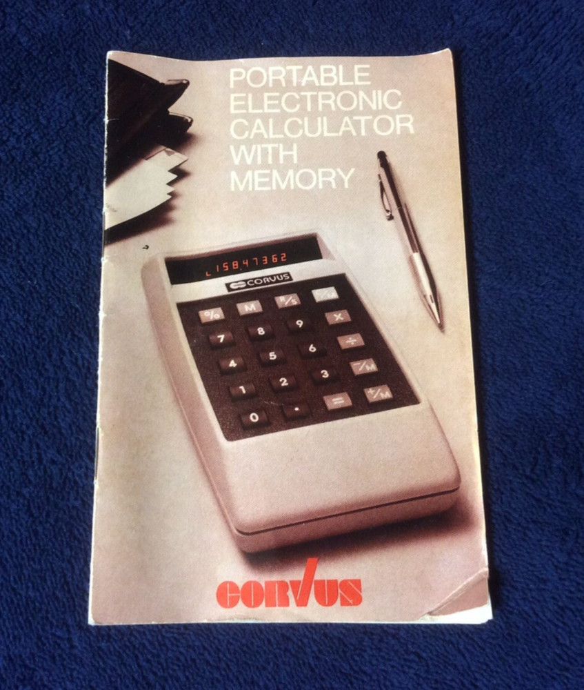 Vintage Corvus Electronic Calculator Instruction Book