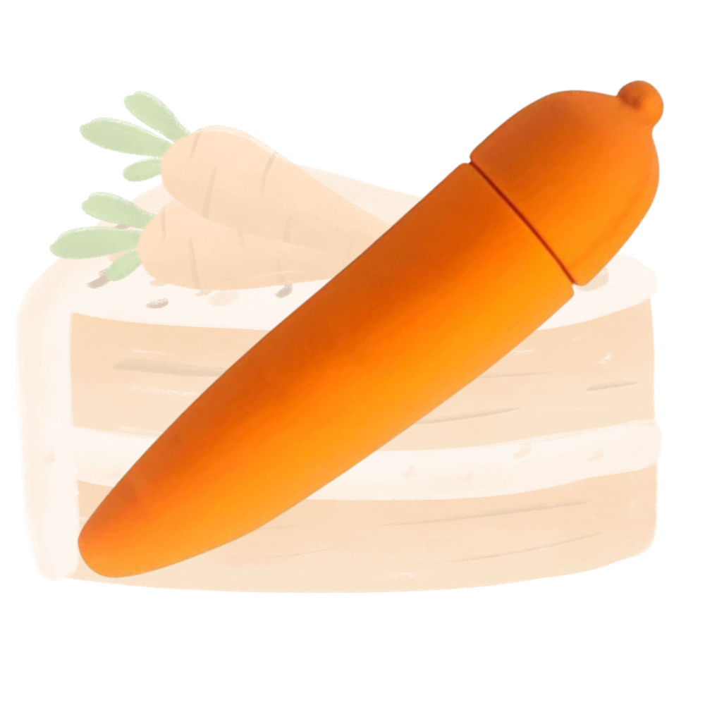 Discreet Carrot-Shaped Vibrator Multi-speed Vibrating Teaser Orgasm Stimulator