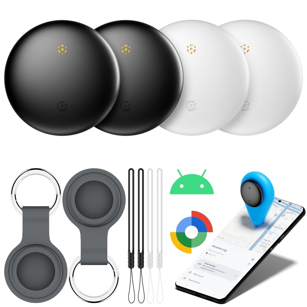 Air Tracker Tags-4 Pack for Android with Case- Bluetooth Tracker Item Finder for