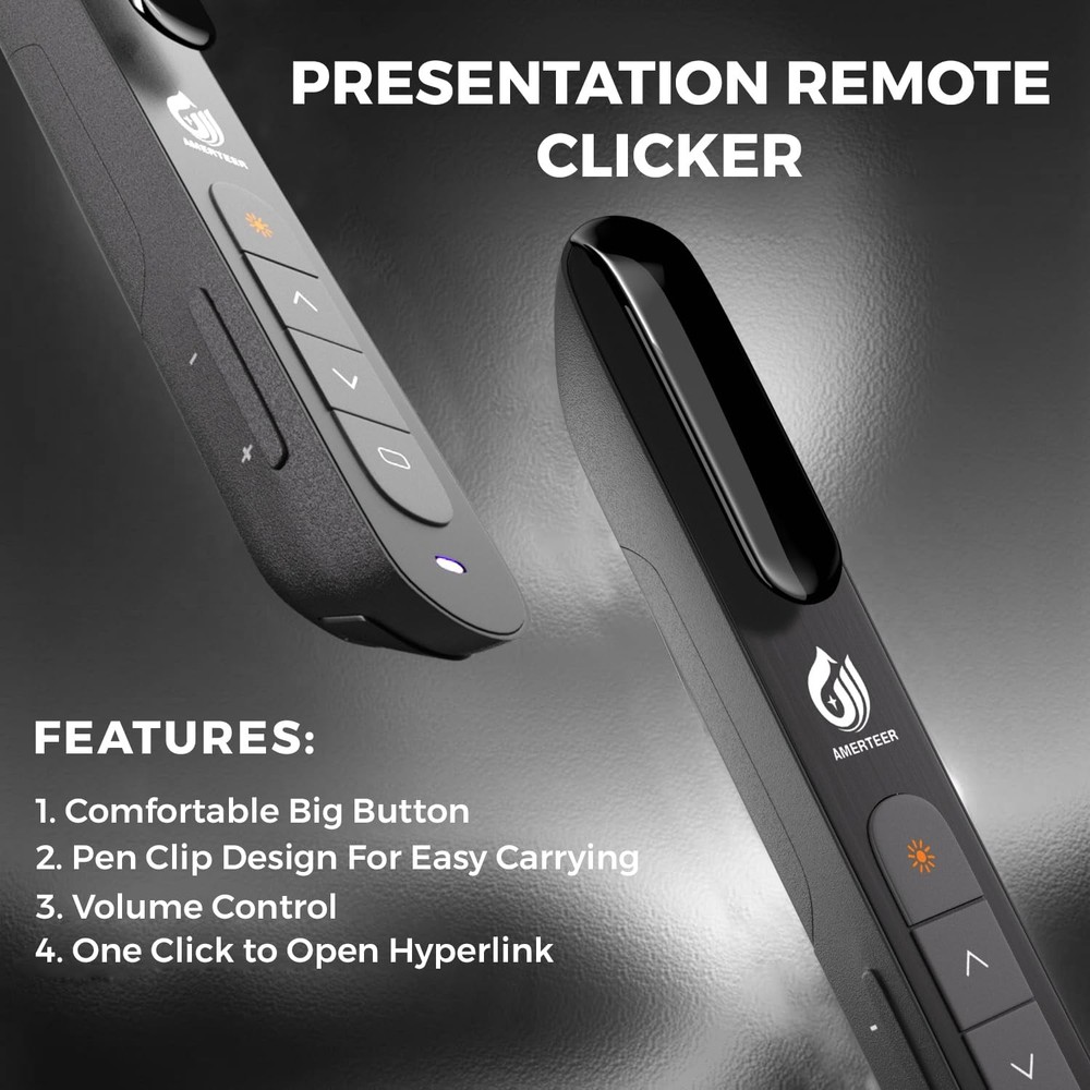 Wireless Presenter,Support Hyperlink RF 2.4GHz Powerpoint PPT Clicker Present...