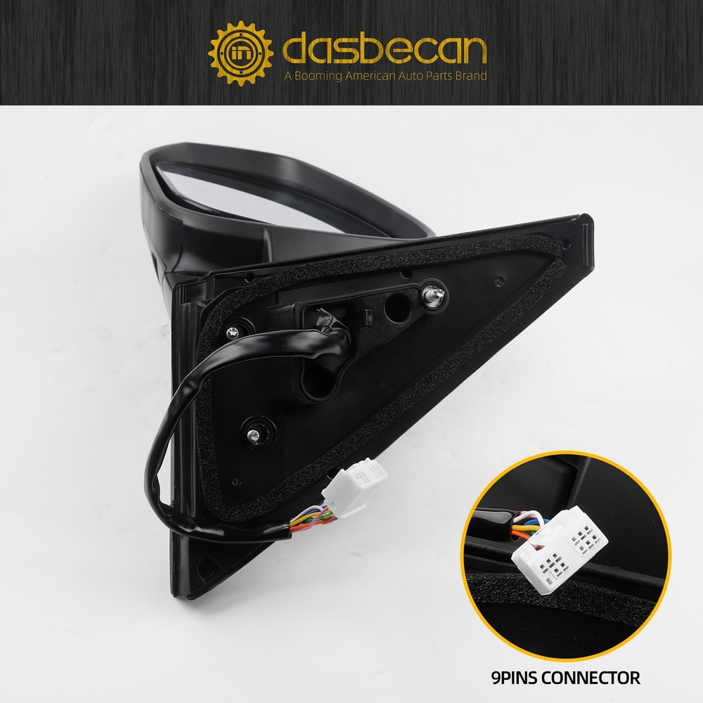 Dasbecan Left Driver Side Mirror Compatible with Toyota Side, Black