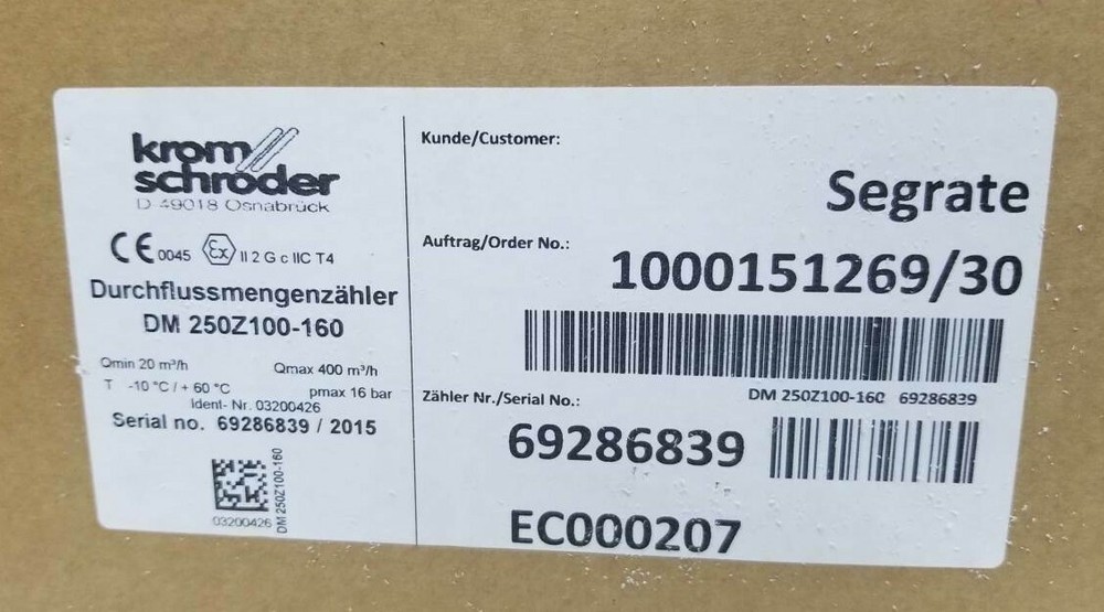 Flow meter with mechanical counter head DM 250Z100-160